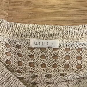 Illa Illa Cropped Cream Knit Sweater
